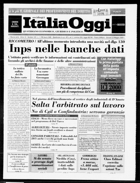 Italia oggi : quotidiano di economia finanza e politica